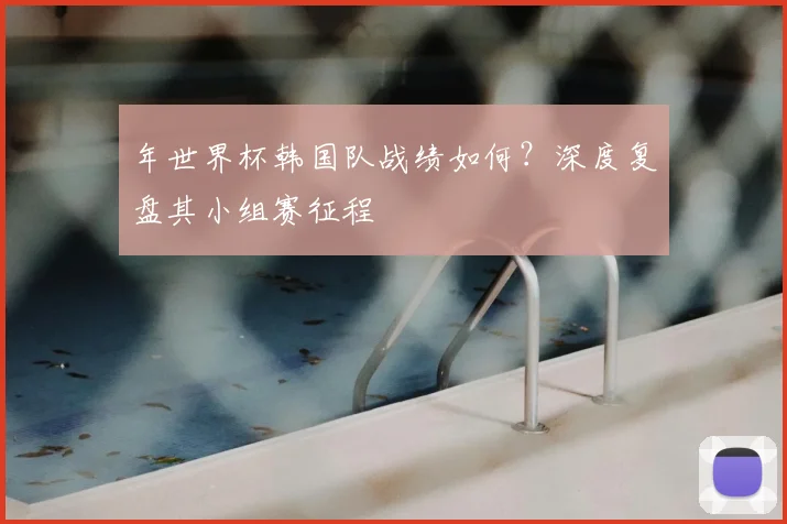 年世界杯韩国队战绩如何?深度复盘其小组赛征程